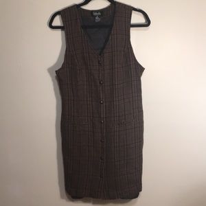 Vintage plaid button down dress
